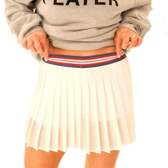 Rally CLub Pants - Rally Club White Pleated Skort Skirt Pickleball Tennis XL